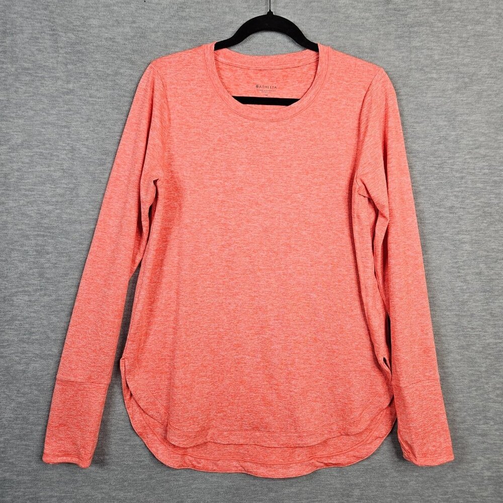 Athleta Women’s Orange Long Sleeve Gym workout Top Size M